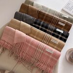 Plaid Scarf Manufacturer - Korean Retro Style Long Thick Warm Camel Autumn Winter Houndstooth Pattern for Women