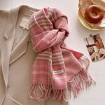 Plaid Scarf Manufacturer - Korean Retro Style Long Thick Warm Camel Autumn Winter Houndstooth Pattern for Women