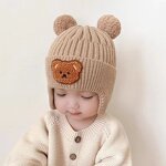 Pullover Beanie Manufacturer - Autumn Winter Cute Bear Embroidered Child Windproof Warm Soft Free Cartoon
