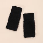 Plush Gloves Manufacturer - 1 Pair Women Winter Keep Warm Elasticity Soft Half Fingers Imitation Mink Fur Knitted