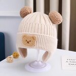 Pullover Beanie Manufacturer - Autumn Winter Cute Bear Embroidered Child Windproof Warm Soft Free Cartoon