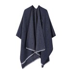 Cashmere Feeling Shawl Manufacturer - Solid Color Autumn Large Split Cape Thermal Cloak Plain Fashion Polyester