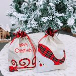 Santa Sack Manufacturer - Hot Selling Classic Sublimation Linen with Reindeer Large Drawstring for Kids Gift