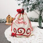 Santa Sack Manufacturer - Hot Selling Classic Sublimation Linen with Reindeer Large Drawstring for Kids Gift