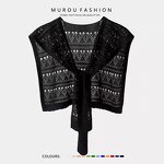 Knit Shawl Manufacturer - Korean Autumn for Female Blouse Shoulders Collar Cape Student Scarf Solid Color for Women