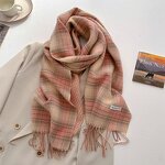 Plaid Scarf Manufacturer - Autumn Winter New Product Retro Atmosphere Coffee Color for Men Women Ramen Thickened