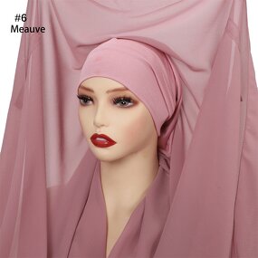 Muslim Hijab Scarf Manufacturer - Fashion Sporty 2-in-1 Hat with Chiffon Shawl Bandana Sun Headscarf Underscarf