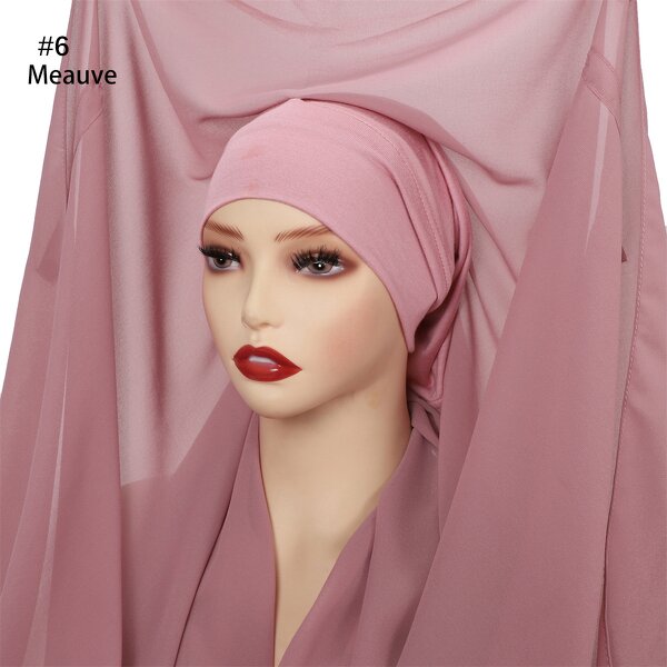 Muslim Hijab Scarf Manufacturer - Fashion Sporty 2-in-1 Hat with Chiffon Shawl Bandana Sun Headscarf Underscarf