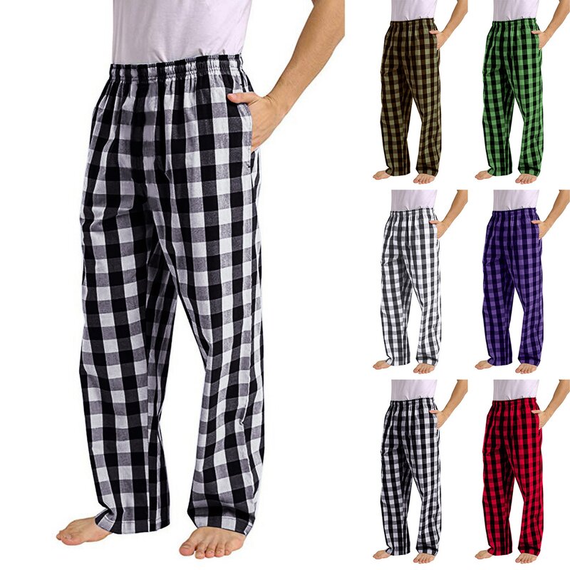 Pajama Pants Manufacturer - Wholesale High Quality Men's Drawstring Plaid Flannel Lounge with Pockets