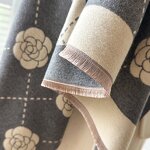 Double-Sided Scarf Manufacturer - Luxury Designer Camellia Style Dual-Purpose Warm Outer Shawl Rose Flower Jacquard