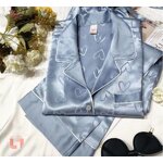 Women's Pajamas Manufacturer - Hot Fashion Spring and Fall New Jacquard Satin Ice Silk Thin Long-sleeved Home Wear