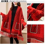 Cashmere Poncho Manufacturer - Classic Winter Warm Travel Shawls Oversize Floral Pattern Cloak Ladies Double Side