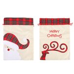 Santa Sack Manufacturer - Hot Selling Classic Sublimation Linen with Reindeer Large Drawstring for Kids Gift