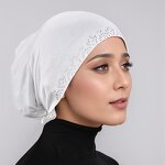 Adjustable Headwrap Manufacturer - Women's Turban with Rhinestone Bonnets Muslim Hijab Strap Elastic Underscarf