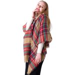 Plaid Scarf Manufacturer - American Trends Women's Fall Winter Tassel Soft Warm Blanket for Wraps