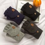 Fingerless Gloves Manufacturer - Knitted Winter Thicken Warm Touch Screen for Men Women Half Finger Student