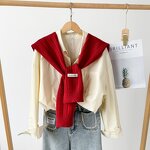 Cape Wrap Cardigan Manufacturer - Women's Autumn Slouchy Knitted Shawl Scarf Cape Accessories for Adults
