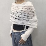 Knitted Shawl Manufacturer - Autumn Winter High Quality Hollow-out Extended Double Sleeve Cape Warm for Women