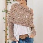 Knitted Shawl Manufacturer - Autumn Winter High Quality Hollow-out Extended Double Sleeve Cape Warm for Women