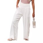 Palazzo Pants Manufacturer - Women Summer High Waisted Cotton Linen Wide Leg Long Lounge with Pocket