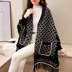 Cashmere Poncho Manufacturer - Classic Winter Warm Travel Shawls Oversize Floral Pattern Cloak Ladies Double Side