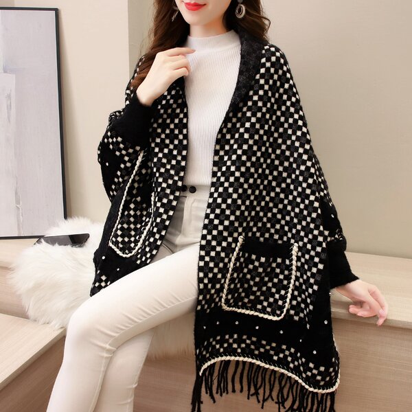 Cashmere Poncho Manufacturer - Classic Winter Warm Travel Shawls Oversize Floral Pattern Cloak Ladies Double Side
