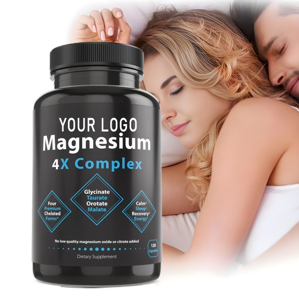 Magnesium Capsules Factory - OEM/ODM 4X Complex Glycinate Taurate Malate Health
