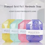 Handmade Soap Manufacturer - Diamond Shape Gem Bath Cleansing with Gold Foil Essential Oil