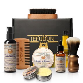 Beard Care Kit Manufacturer - 100% Natural Organic Balm Wax Brush Grooming Set Gift for Men