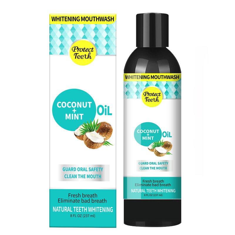 Mouth Wash Manufacturer - 237ML Oral Care Pulling Oil with Coconut & Peppermint Oil for Teeth Whitening