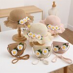 Bucket Hat Manufacturer - Korean Style Baby Girls Woven Straw Sunshade