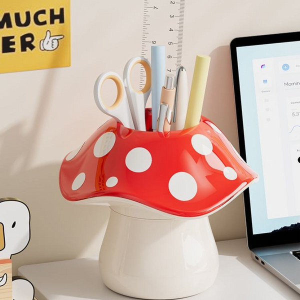 Storage Box Manufacturer - Plastic Mushroom Desktop Pen & Brush Holder