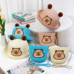 Bucket Hat Manufacturer - Summer New Capybara Handwoven Straw for Children