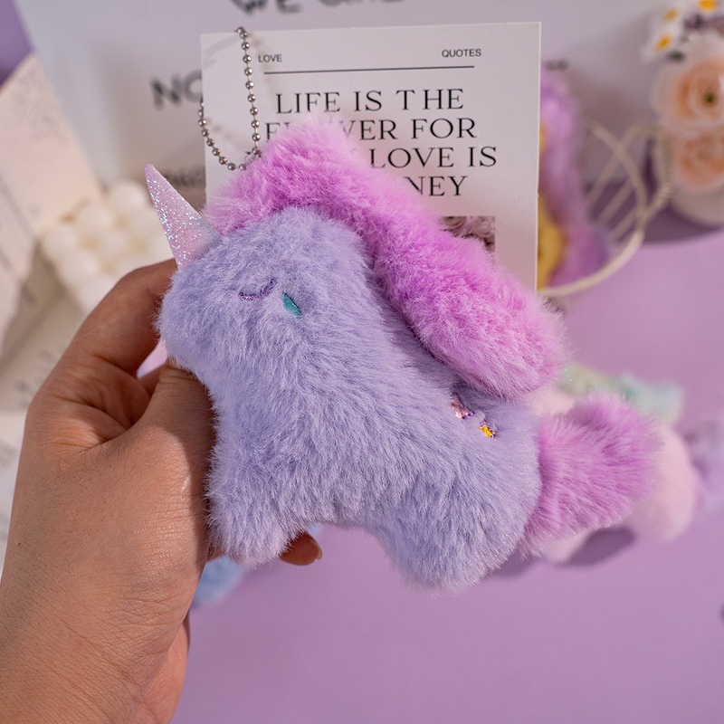 Plush Keychain Manufacturer - Cute Cartoon Rainbow Unicorn Doll Pendant