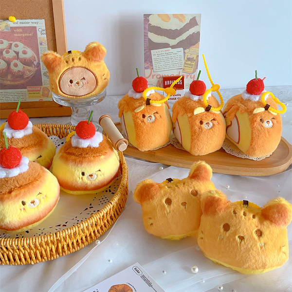 Plush Keychain Manufacturer - Cute Dessert Bear Cake Doll Pendant
