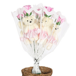 Artificial Soap Roses Manufacturer - Romantic with Teddy Bear Birthday Gift