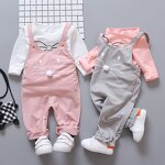Children's Clothing Set Manufacturer - Girls Cartoon Strap Two-piece 0-4 Years