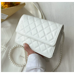 Shoulder Bag Manufacturer - Women's Pearl PU Rhombus Chain Crossbody