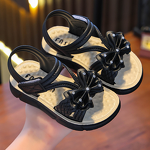 Children's Sandals Manufacturer - Girls' Hook Loop Bowknot Ankle Strap