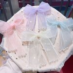 Hair Clip Manufacturer - Korean Version Bow Ribbon Pearl Princess Tassel