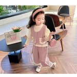 Children's Suit Manufacturer - Girls' Solid Corduroy Three-Piece 1-5 Years