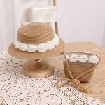 Bucket Hat Manufacturer - Baby Fashion with Bow Flat Eaves Straw