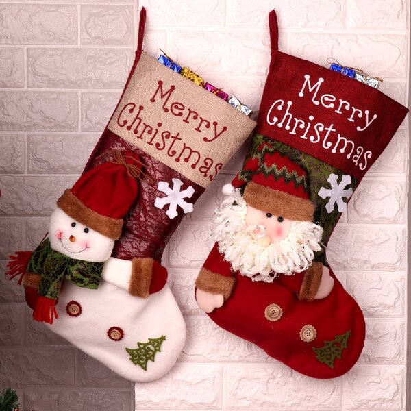 Gift Bags Manufacturer - Cartoon Christmas Stockings Large & Small Candy
