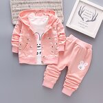 Girls' Sweat Suit Manufacturer - Casual Long Sleeve Three-Piece Polyester/Cotton