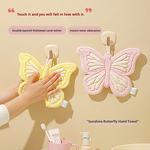 Hand Towel Manufacturer - Cute Coral Velvet Embroidery Butterfly Thickened