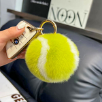 Car Keychain Manufacturer - Cute Tennis Rabbit Fur Plush Ball Pendant