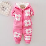 Children's Suit Set Manufacturer - Girls' Casual Floral Two-piece Polyester/Cotton