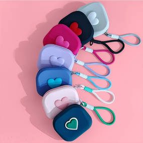 Storage Bag Manufacturer - Heart-shaped Love Style Silicone Card Key