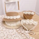 Bucket Hat Manufacturer - Baby Fashion with Bow Flat Eaves Straw