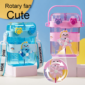 Straw Cup Manufacturer - Large Capacity Double for Kids Cartoon Design